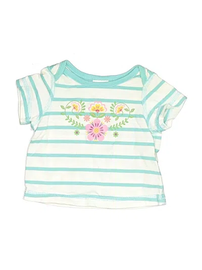Pre-owned Hanna Andersson Kids' Short Sleeve Top Teal Scoop Neck Tops In Blue