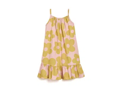 Hanna Andersson Sleeveless Nightgown (toddler/little Kid/big Kid) Girl's Pajama Sets Gigantic Daisy On Blush Pink: 2 In Yellow