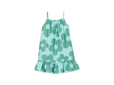 Hanna Andersson Sleeveless Nightgown (toddler/little Kid/big Kid) Girl's Pajama Sets Gigantic Daisy On Sky Blue: 5 L In Green