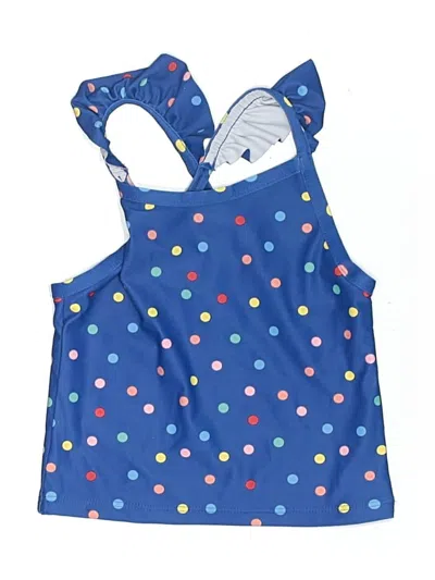 Pre-owned Hanna Andersson Kids' Sleeveless Top Blue Halter Neckline Tops