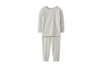 Hanna Andersson Striped Long John Pajama Set In Hannasofttm (infant/toddler/little Kid/big Kid) Kid's Pajama Sets Li In Gray