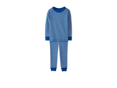 Hanna Andersson Striped Long John Pajama Set (infant/toddler/little Kid/big Kid) Kid's Pajama Sets Baltic Blue/ecru 