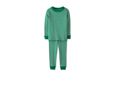Hanna Andersson Striped Long John Pajama Set (infant/toddler/little Kid/big Kid) Kid's Pajama Sets Ulta Green/ecru :