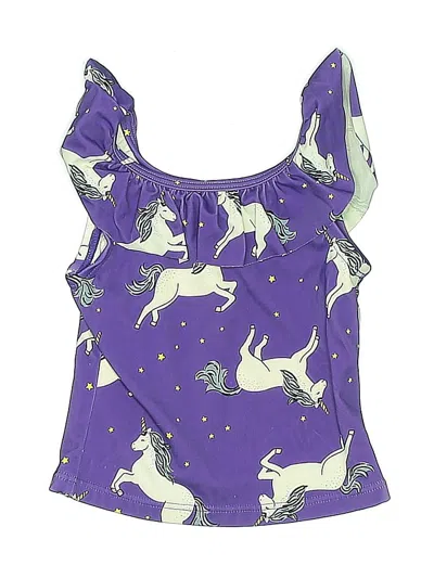Pre-owned Hanna Andersson Kids' Tank Top Purple Halter Neckline Tops