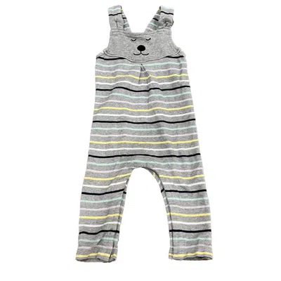 Hanna Andersson Kids' Unisex Gray Stripe Romper