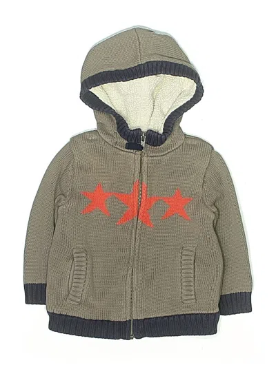 Pre-owned Hanna Andersson Kids' Zip Up Hoodie In Green
