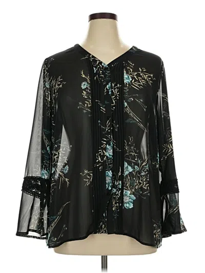 Pre-owned Hannah 3/4 Sleeve Blouse In Black