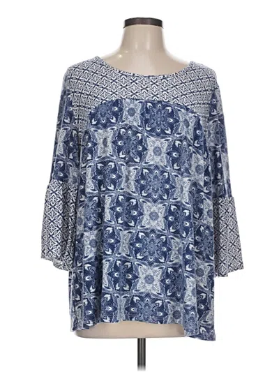Pre-owned Hannah 3/4 Sleeve Blouse In Blue