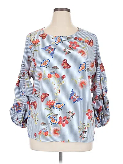 Pre-owned Hannah 3/4 Sleeve Blouse In Blue