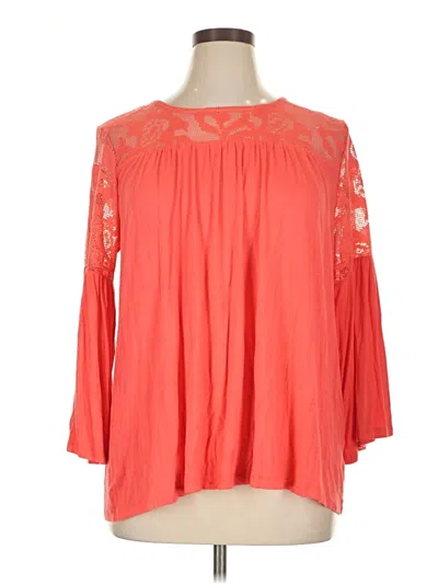 Pre-owned Hannah 3/4 Sleeve Blouse In Orange