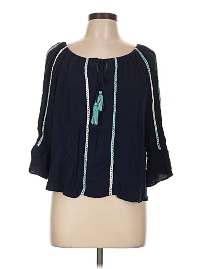 Pre-owned Hannah 3/4 Sleeve Blouse In Teal