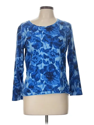 Pre-owned Hannah 3/4 Sleeve Top Blue Boatneck Tops