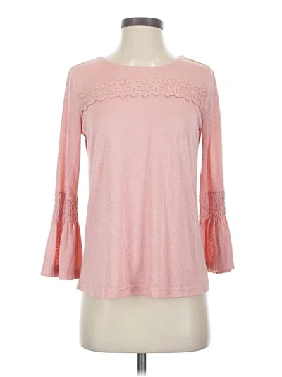 Pre-owned Hannah 3/4 Sleeve Top Pink Boatneck Tops