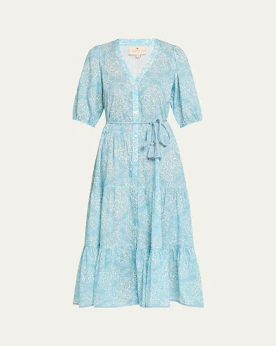 Hannah Artwear Anyeta Maxi Dress In Lantana Aquamarine