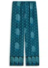 Hannah Artwear Azra Printed Silk-chiffon Trousers In Blue