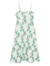 Hannah Artwear Elena Midi Dress In Pomegranate Jade In White