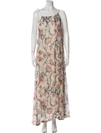 Pre-owned Hannah Artwear Floral Print Long Dress In Multi