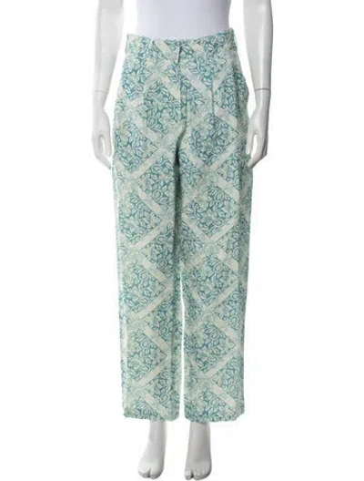 Pre-owned Hannah Artwear Floral Print Wide Leg Pants W/ Tags In Multicolor