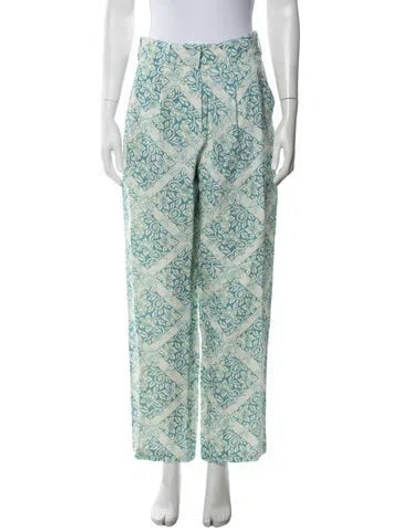Pre-owned Hannah Artwear Floral Print Wide Leg Pants W/ Tags In Multicolor