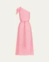 Hannah Artwear Helena One-shoulder Silk Gown In Blossom