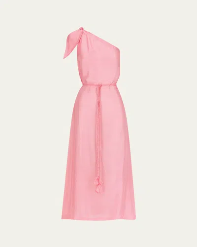 Hannah Artwear Helena One-shoulder Silk Gown In Blossom