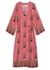 Hannah Artwear Leandra Printed Silk Maxi Dress In Pink