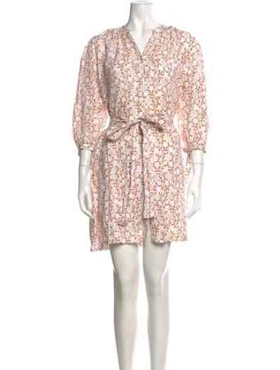 Pre-owned Hannah Artwear Linen Mini Dress In Neutrals