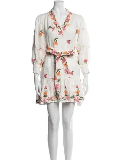 Pre-owned Hannah Artwear Linen Mini Dress In Neutrals/white