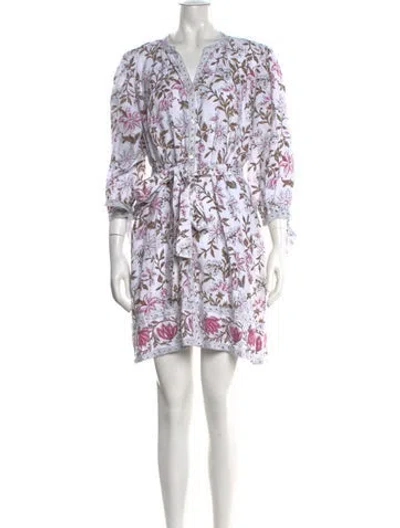 Pre-owned Hannah Artwear Linen Mini Dress In White