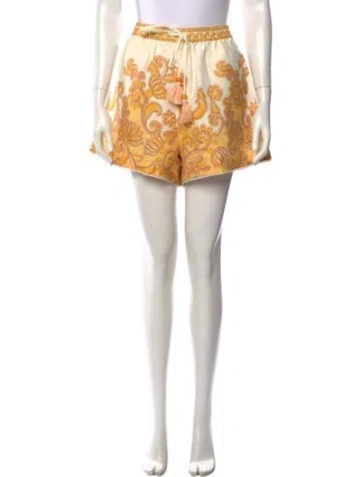 Pre-owned Hannah Artwear Linen Mini Shorts W/ Tags In Yellow