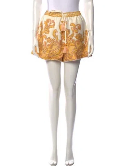 Pre-owned Hannah Artwear Linen Mini Shorts W/ Tags In Yellow