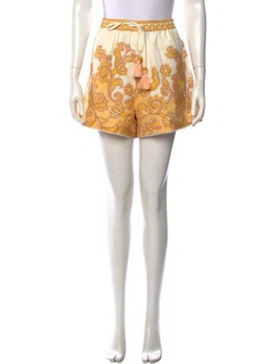 Pre-owned Hannah Artwear Linen Mini Shorts W/ Tags In Yellow
