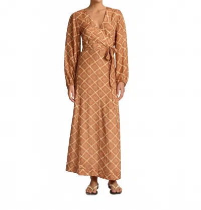 Hannah Artwear Luna Maxi Dress In Talavera Sandstone In Brown