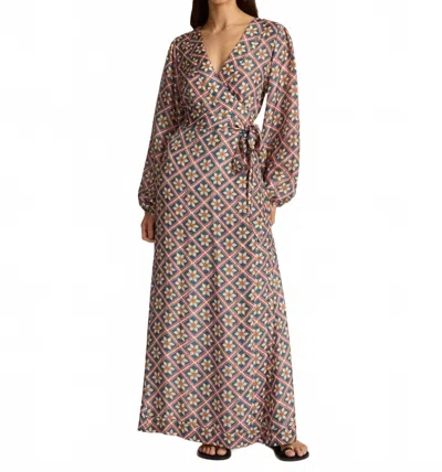 Hannah Artwear Luna Maxi Wrap Dress In Talavera Indigo