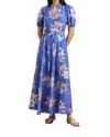 Hannah Artwear Oceanus Printed Silk Maxi Dress In Orchid In Blue