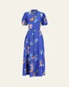 Hannah Artwear Oceanus Silk Maxi Dress In Blue