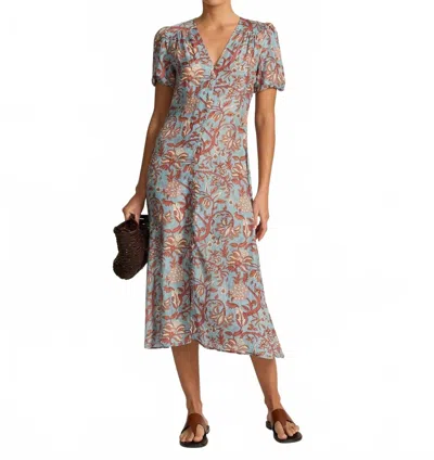 Hannah Artwear Olivia Midi Dress In Fernando Sky In Brown
