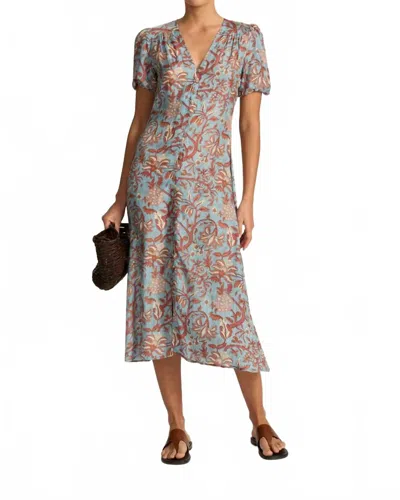 Hannah Artwear Olivia Midi Dress In Fernando Sky In Blue