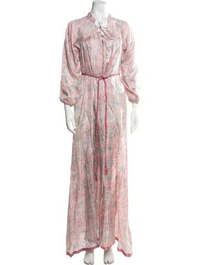 Pre-owned Hannah Artwear Silk Long Dress In Neutrals