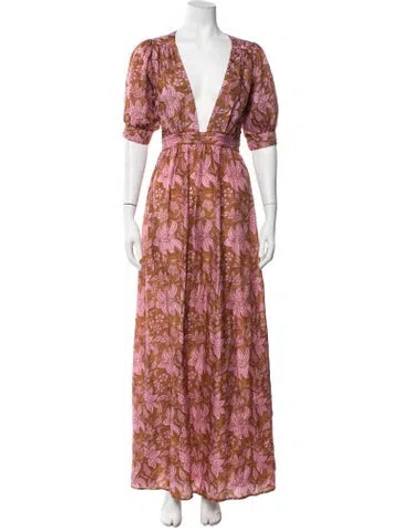 Pre-owned Hannah Artwear Silk Long Dress In Pink
