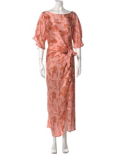 Pre-owned Hannah Artwear Silk Long Dress W/ Tags In Pink