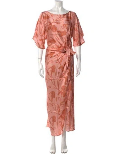 Pre-owned Hannah Artwear Silk Long Dress W/ Tags In Pink