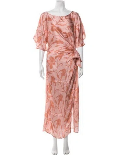 Pre-owned Hannah Artwear Silk Long Dress W/ Tags In Pink