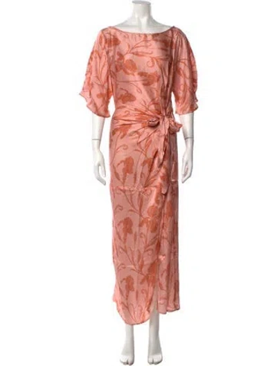 Pre-owned Hannah Artwear Silk Long Dress W/ Tags In Pink