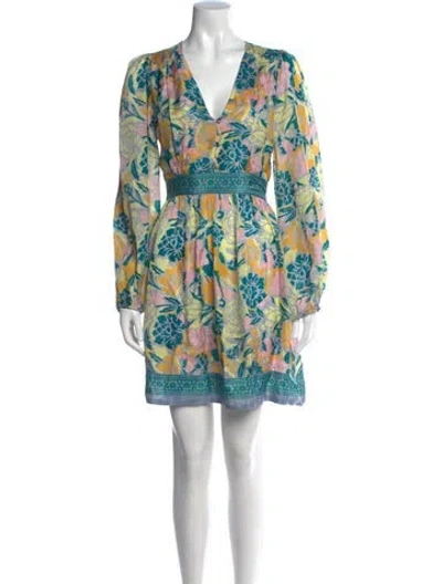 Pre-owned Hannah Artwear Silk Mini Dress In Blue