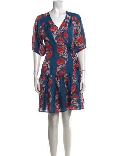 Pre-owned Hannah Artwear Silk Mini Dress In Blue