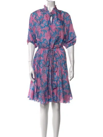 Pre-owned Hannah Artwear Silk Mini Dress In Blue