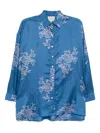 Hannah Artwear Stevie Printed Silk Shirt In Blue