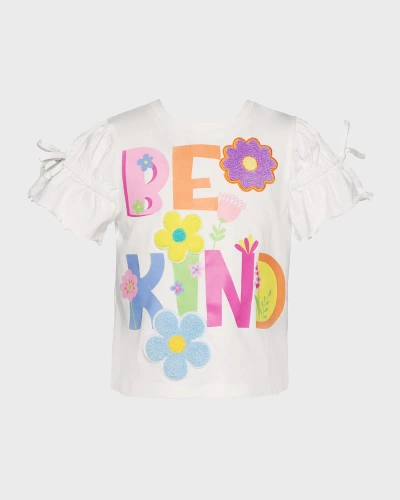 Hannah Banana Kids' Girl's Be Kind Graphic T-shirt In White Multi