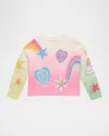 Hannah Banana Girl's Heart & Star Graphic-print Sweater In Multi